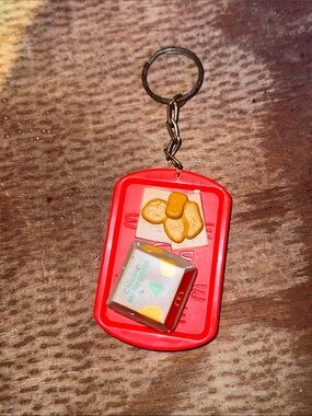 McDonald's Red Tray Keychain with Nugget Box and Nuggets